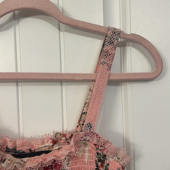 Nicholas Lilac Floral Shirred Crop Top Size 4 Small - Picture 4 of 12